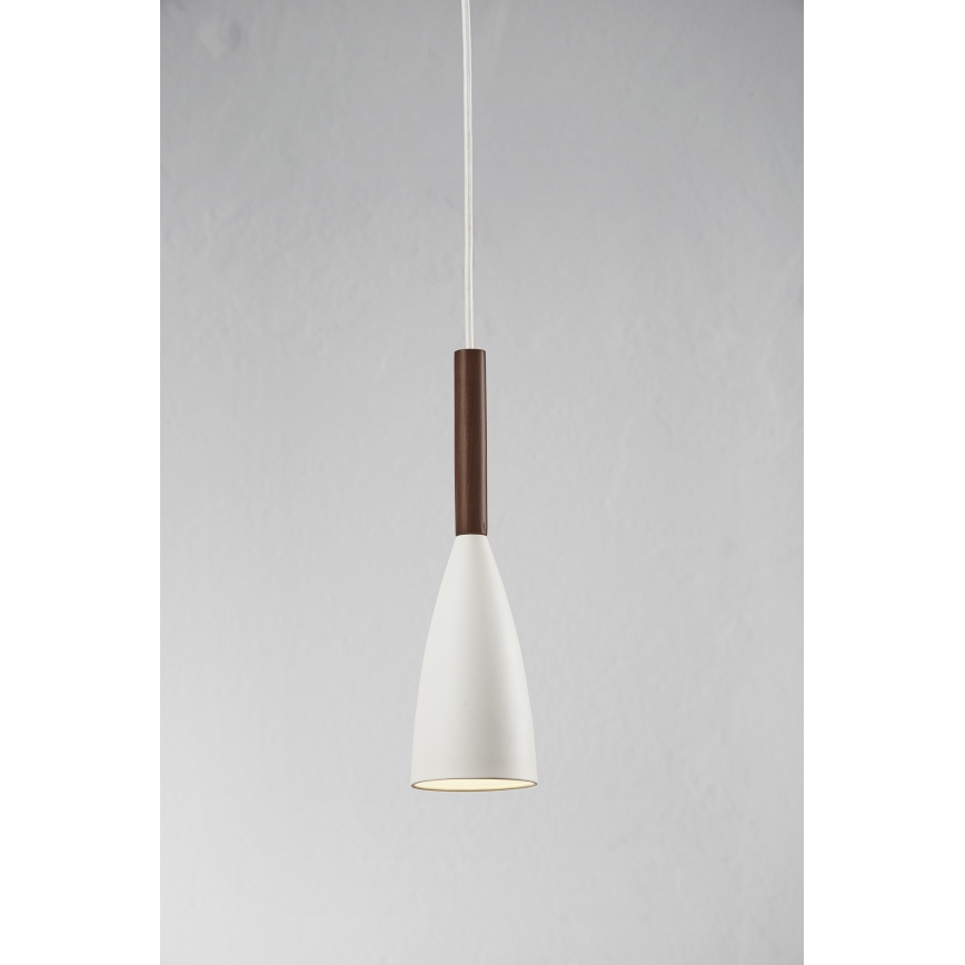 DFTP by Nordlux - Luster na sajli PURE 1xE27/40W/230V pr. 10 cm bijela/orah