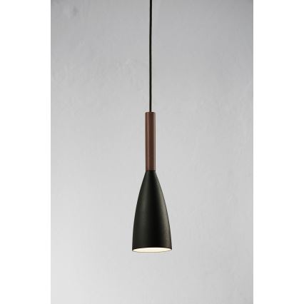 DFTP by Nordlux - Luster na sajli PURE 1xE27/40W/230V pr. 10 cm crna/orah