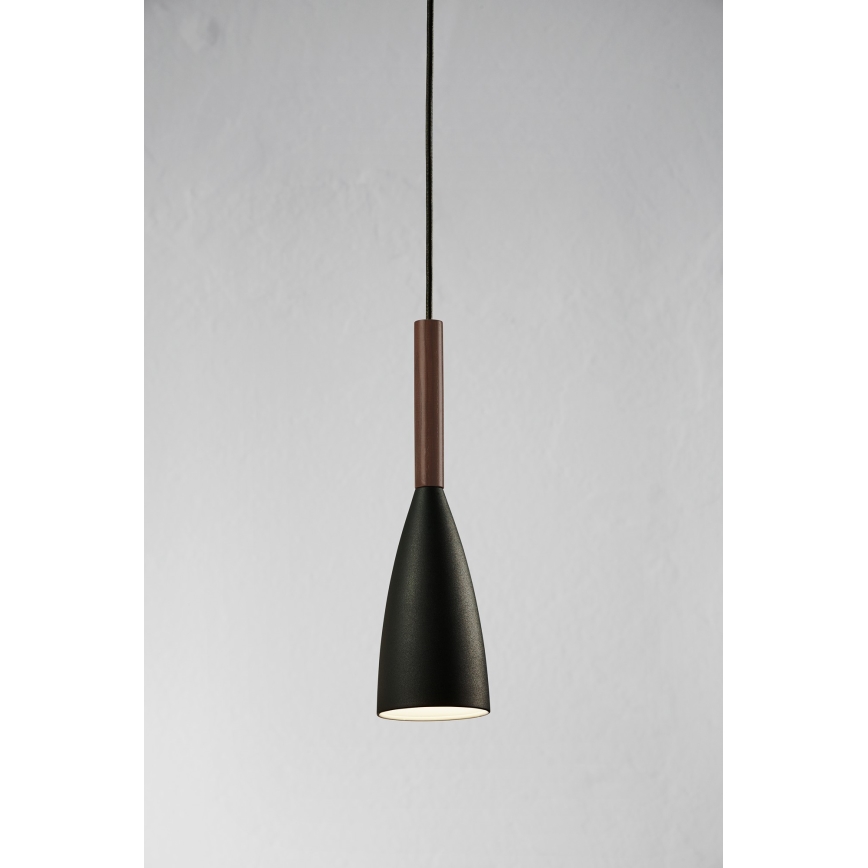 DFTP by Nordlux - Luster na sajli PURE 1xE27/40W/230V pr. 10 cm crna/orah
