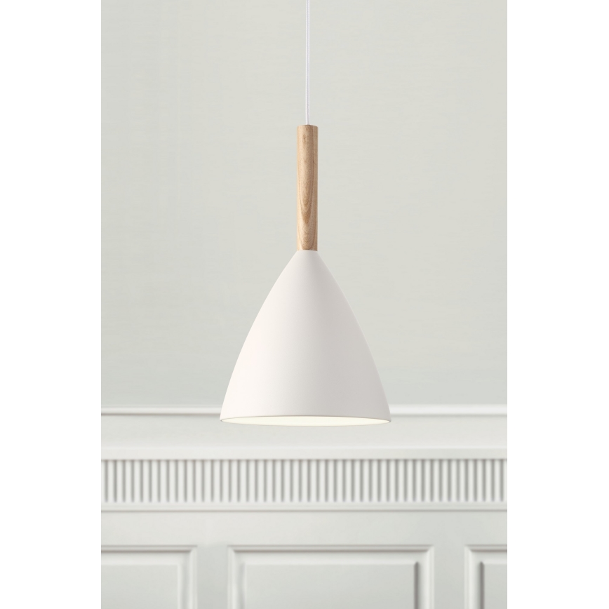 DFTP by Nordlux - Luster na sajli PURE 1xE27/40W/230V pr. 20 cm bijela/jasen