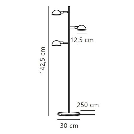 DFTP by Nordlux - Podna lampa NOMI 3xE14/8W/230V crna