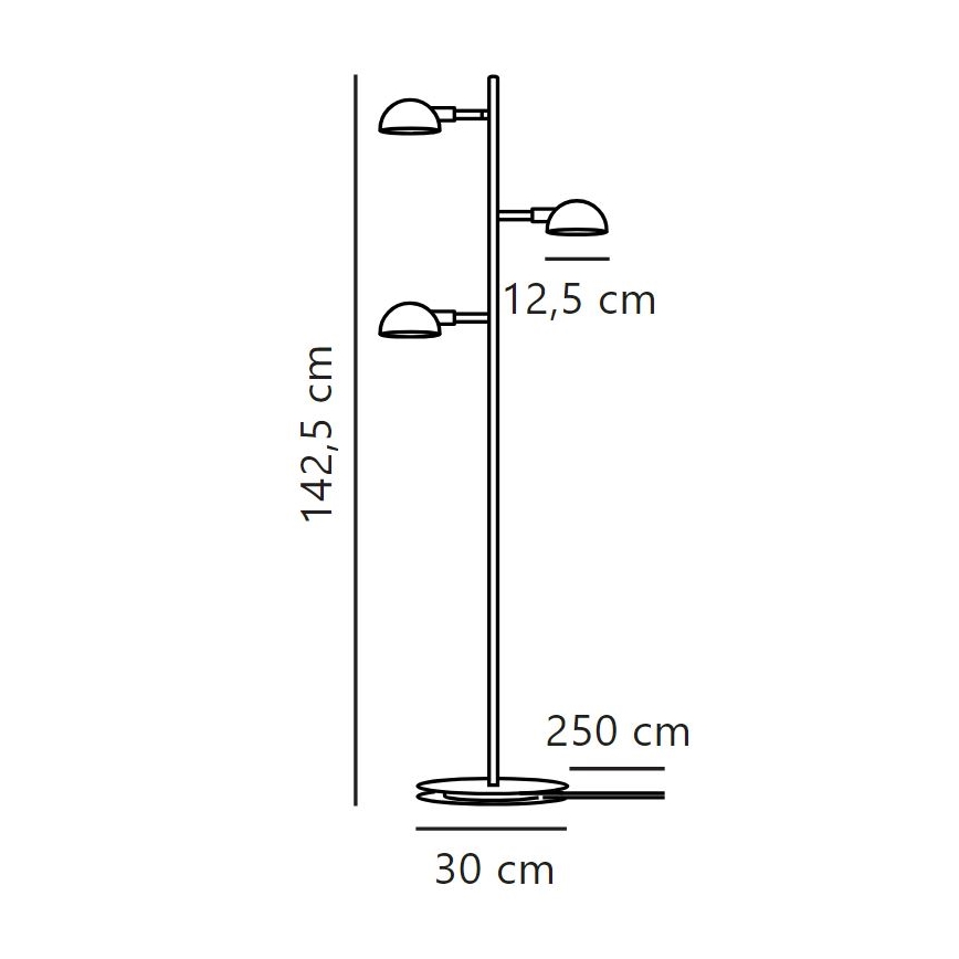 DFTP by Nordlux - Podna lampa NOMI 3xE14/8W/230V crna