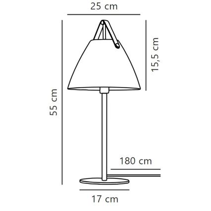 DFTP by Nordlux - Stolna lampa STRAP 1xE27/40W/230V crna