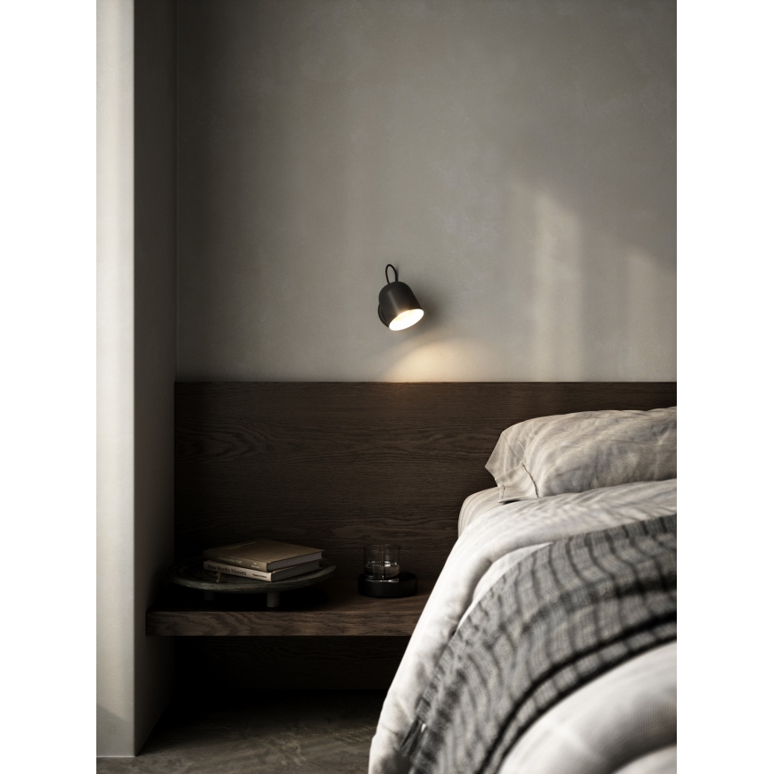 DFTP by Nordlux - Zidna reflektorska svjetiljka s USB portom ANGLE 1xGU10/25W/230V crna