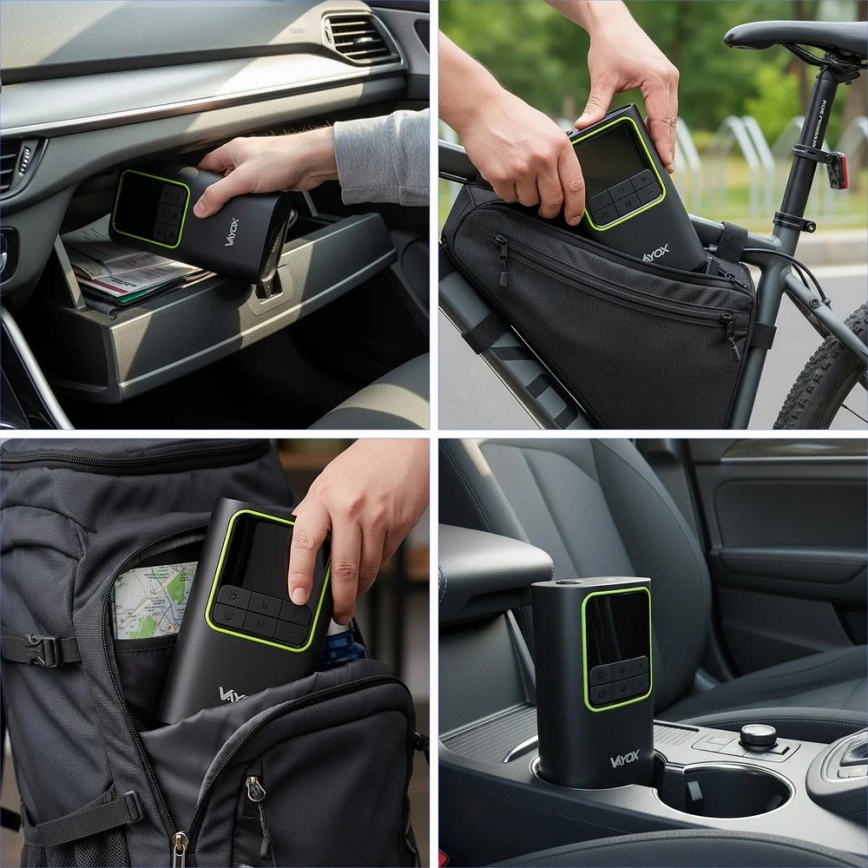 Digitalni džepni kompresor 5V 4000 mAh crni