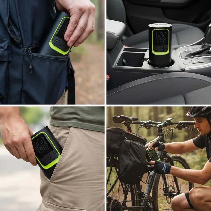 Digitalni džepni kompresor 5V 8000 mAh crni