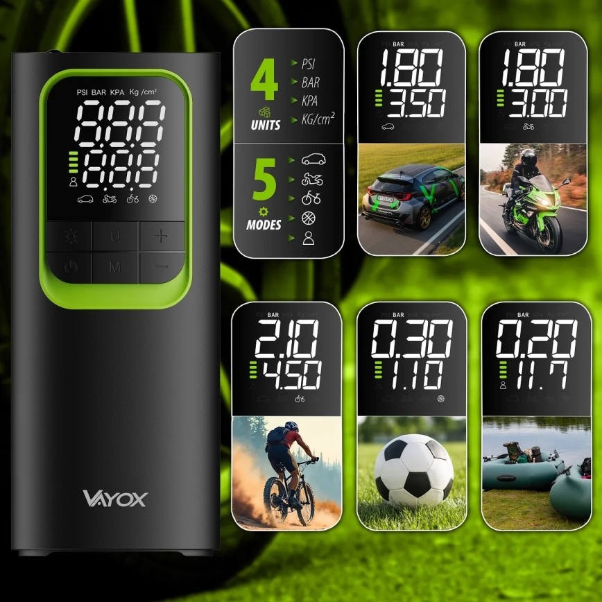 Digitalni džepni kompresor 5V 8000 mAh crni