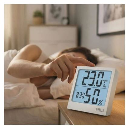 Digitalni termometar s higrometrom 1xAA bijeli