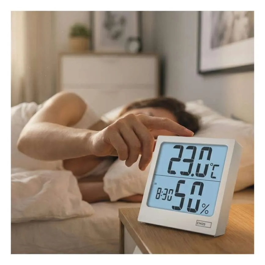 Digitalni termometar s higrometrom 1xAA bijeli