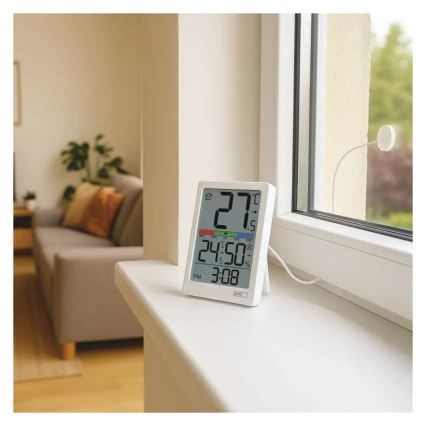 Digitalni termometar s higrometrom, 2x AAA, bijeli