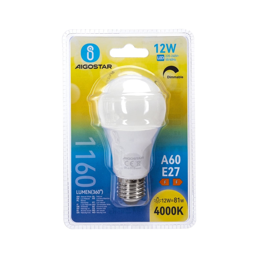 Dimabilna LED žarulja A60 E27/12W/230V 4000K - Aigostar