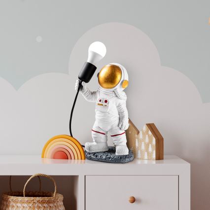 Dječja lampica ASTRONAUT 1xE27/40W/230V, bakrena/bijela
