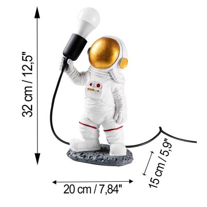 Dječja lampica ASTRONAUT 1xE27/40W/230V, bakrena/bijela