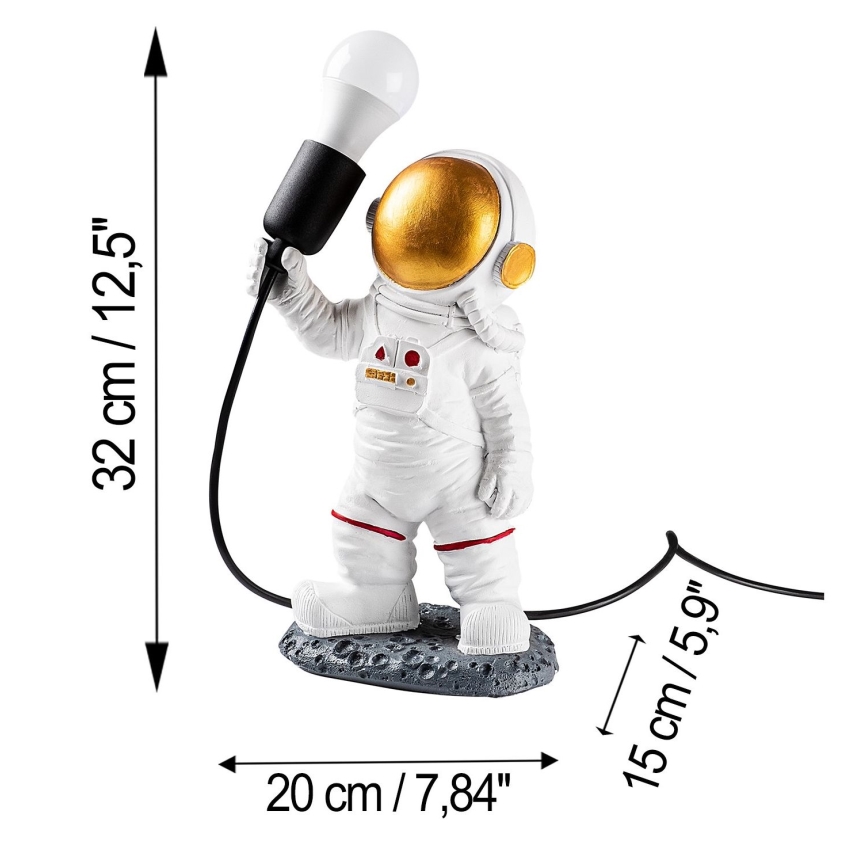 Dječja lampica ASTRONAUT 1xE27/40W/230V, bakrena/bijela