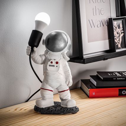 Dječja lampica ASTRONAUT 1xE27/40W/230V srebrna/bijela