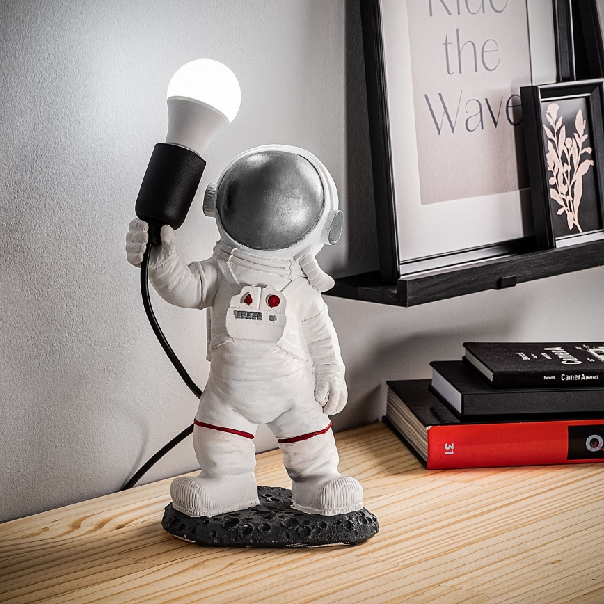Dječja lampica ASTRONAUT 1xE27/40W/230V srebrna/bijela