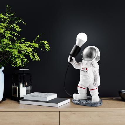 Dječja lampica ASTRONAUT 1xE27/40W/230V srebrna/bijela