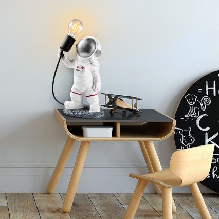 Dječja lampica ASTRONAUT 1xE27/40W/230V srebrna/bijela