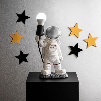 Dječja lampica ASTRONAUT 1xE27/40W/230V srebrna/bijela