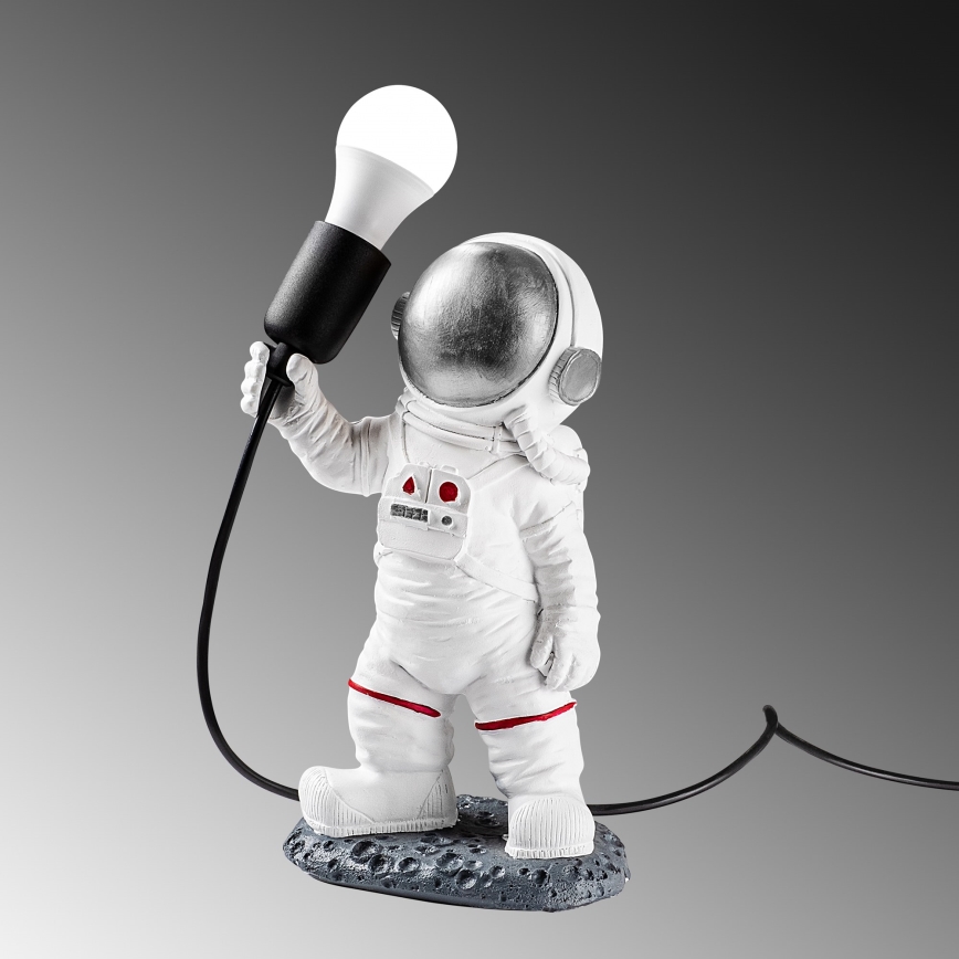 Dječja lampica ASTRONAUT 1xE27/40W/230V srebrna/bijela