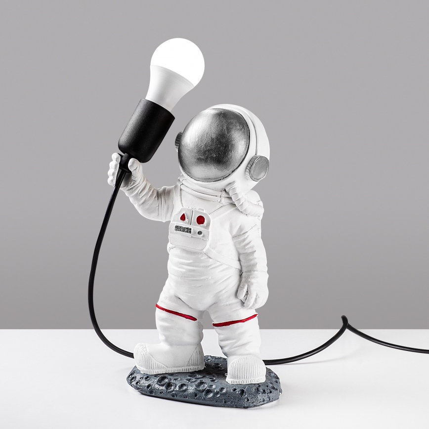 Dječja lampica ASTRONAUT 1xE27/40W/230V srebrna/bijela