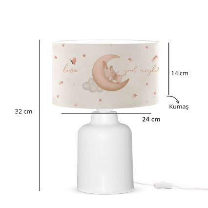 Dječja lampica CANDY 1xE27/40W/230V bijela/bež