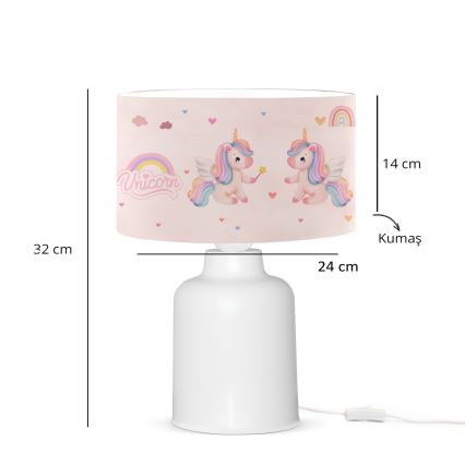 Dječja lampica CANDY 1xE27/40W/230V ružičasta/bijela