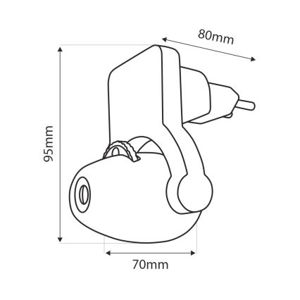 Dječja noćna LED svjetiljka s projektorom LED/0,5W/230V zelena