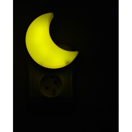 Dječja noćna LED svjetiljka sa senzorom za dan/noć LED/0,5W/230V mjesec