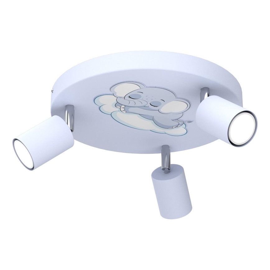 Dječja reflektorska svjetiljka FUN 3xGU10/8W/230V plava/slon