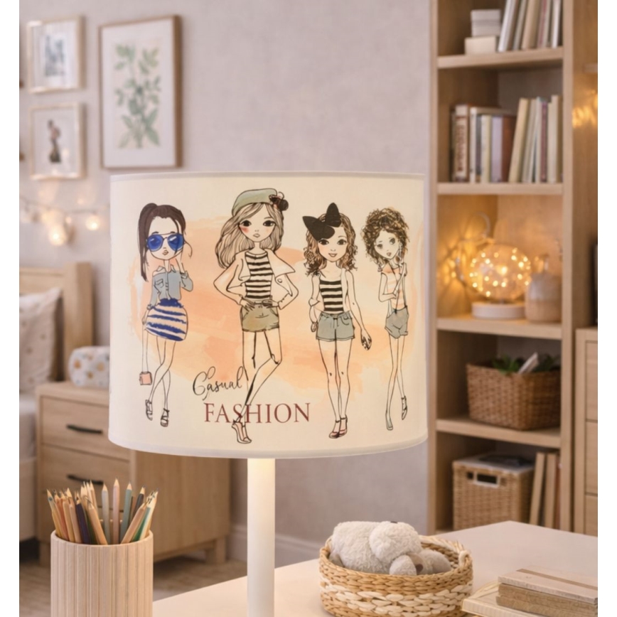 Dječja stolna lampa GIRLS VIBES 1xE27/60W/230V Ø 18 cm za djevojčice