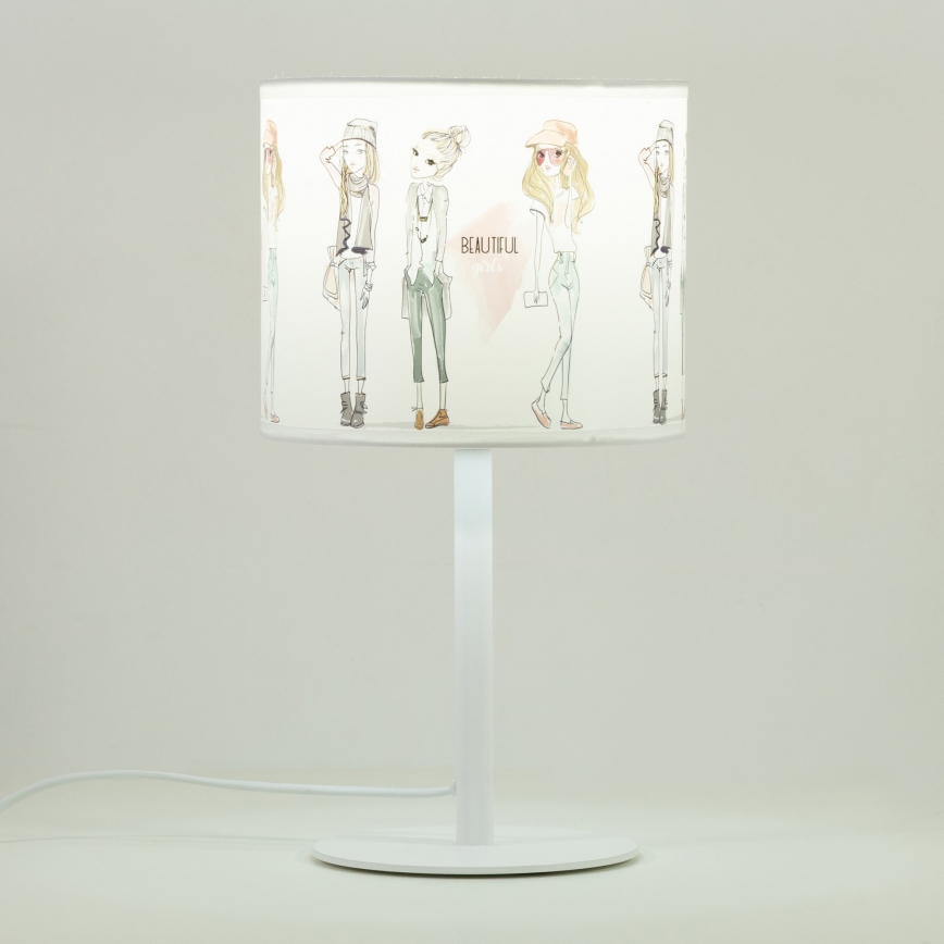 Dječja stolna lampa GIRLS VIBES 1xE27/60W/230V Ø 18 cm za djevojčice