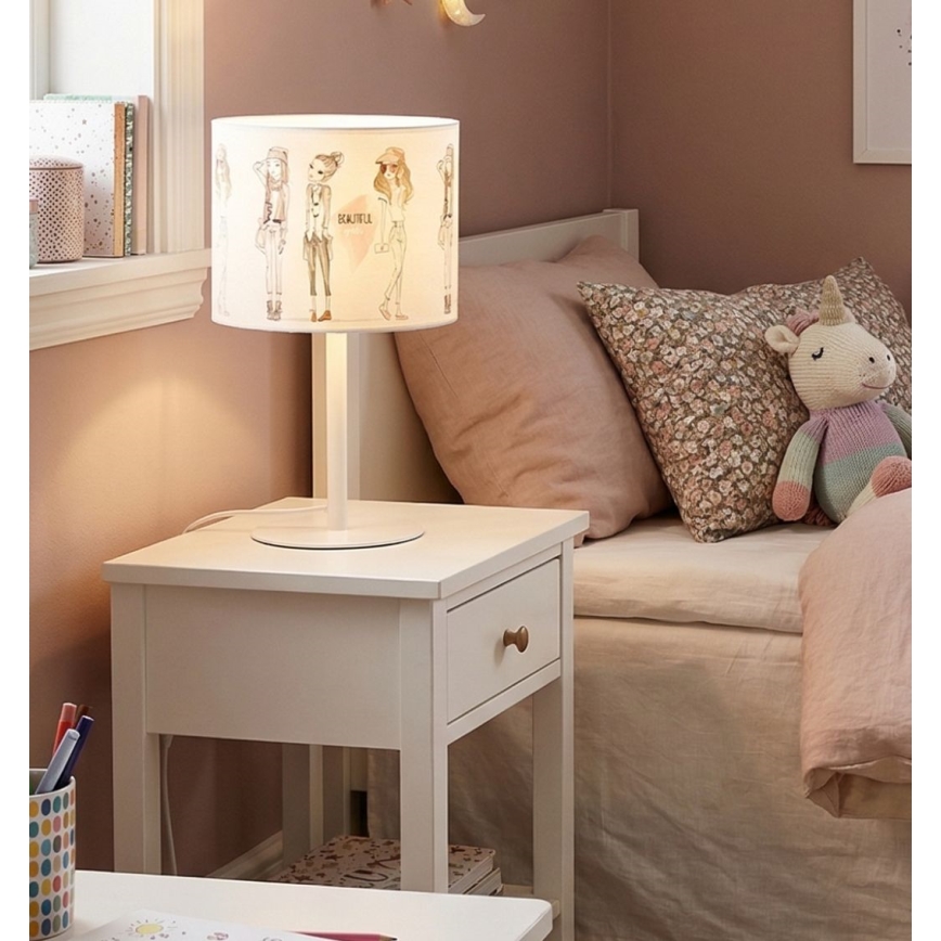 Dječja stolna lampa GIRLS VIBES 1xE27/60W/230V Ø 18 cm za djevojčice