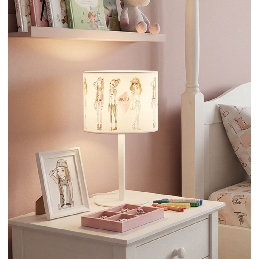 Dječja stolna lampa GIRLS VIBES 1xE27/60W/230V Ø 18 cm za djevojčice