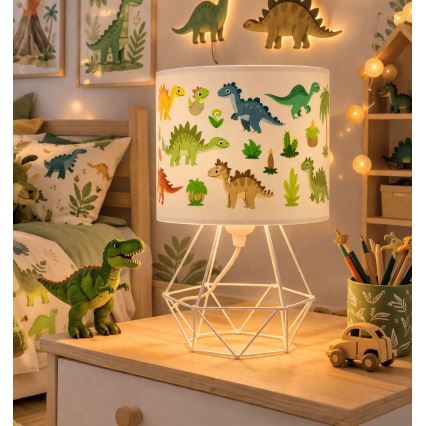 Dječja stolna lampa KIDS ROOM 1xE27/60W/230V, promjer 18 cm, dinosaurus