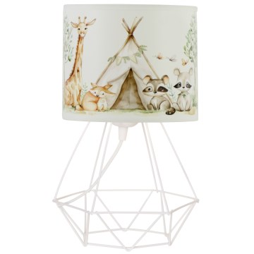 Dječja stolna lampa KIDS ROOM 1xE27/60W/230V, promjer 18 cm, s motivom životinja