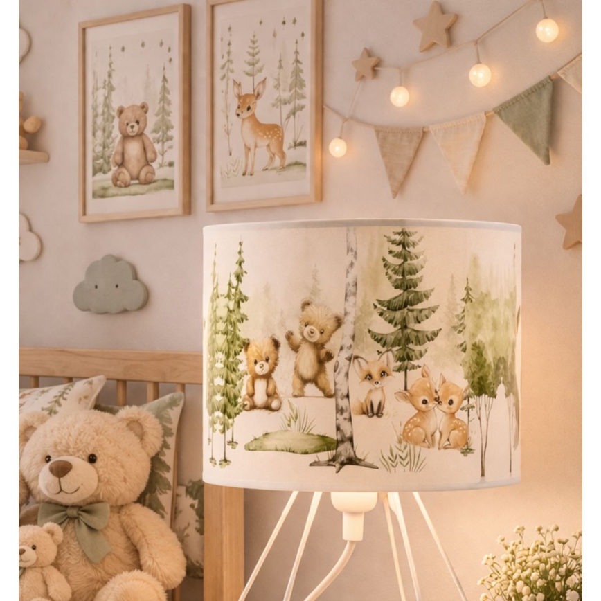 Dječja stolna lampa KIDS ROOM 1xE27/60W/230V promjer 18 cm s motivom životinja