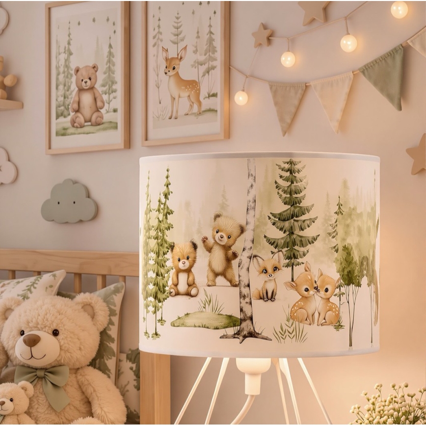 Dječja stolna lampa KIDS ROOM 1xE27/60W/230V promjer 18 cm s motivom životinja