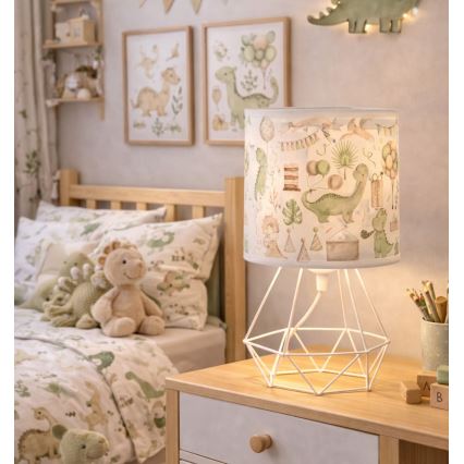 Dječja stolna lampa KIDS ROOM 1xE27/60W/230V Ø 18 cm dinosaurus
