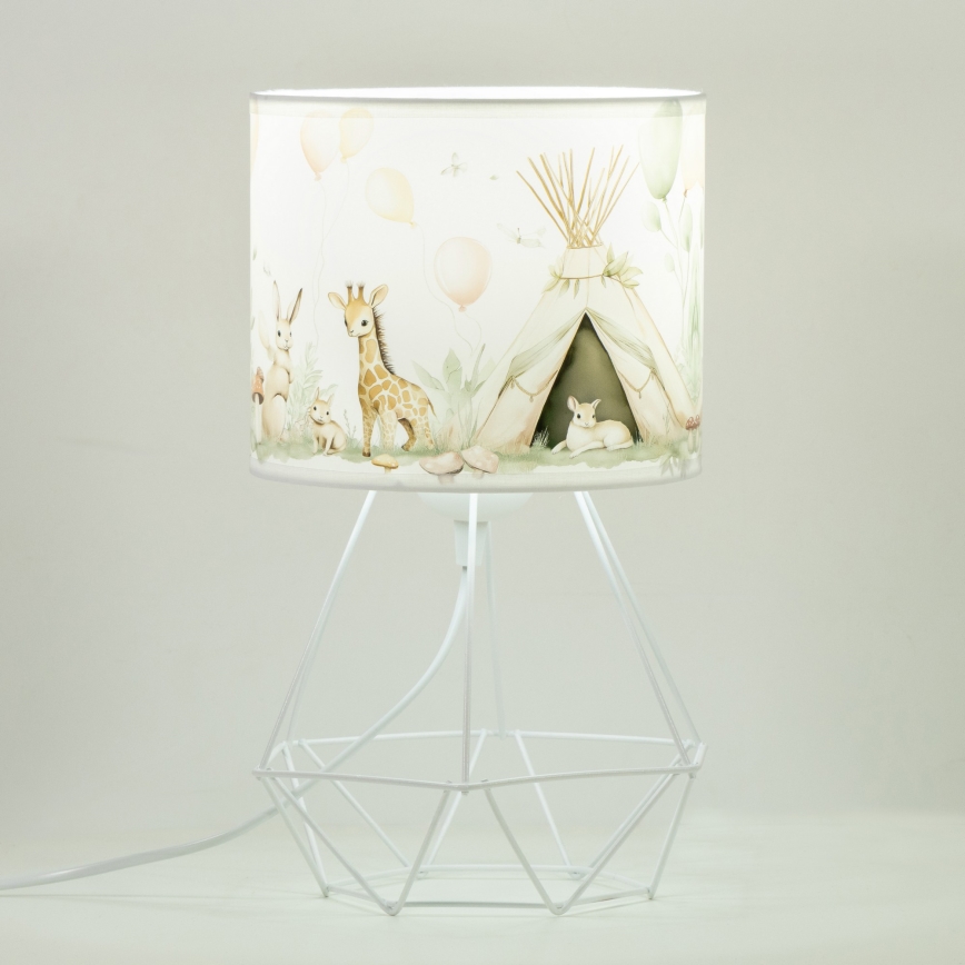 Dječja stolna lampa KIDS ROOM 1xE27/60W/230V, Ø 18 cm, s motivom životinjica