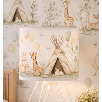 Dječja stolna lampa KIDS ROOM 1xE27/60W/230V, Ø 18 cm, s motivom životinjica