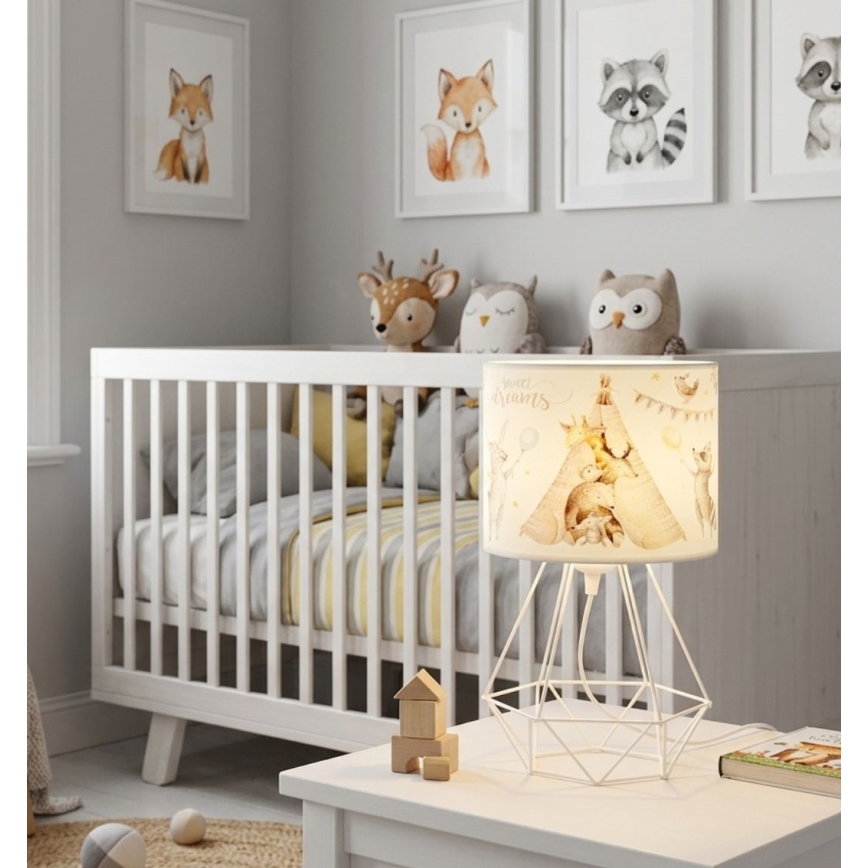 Dječja stolna lampa KIDS ROOM 1xE27/60W/230V Ø 18 cm životinjice