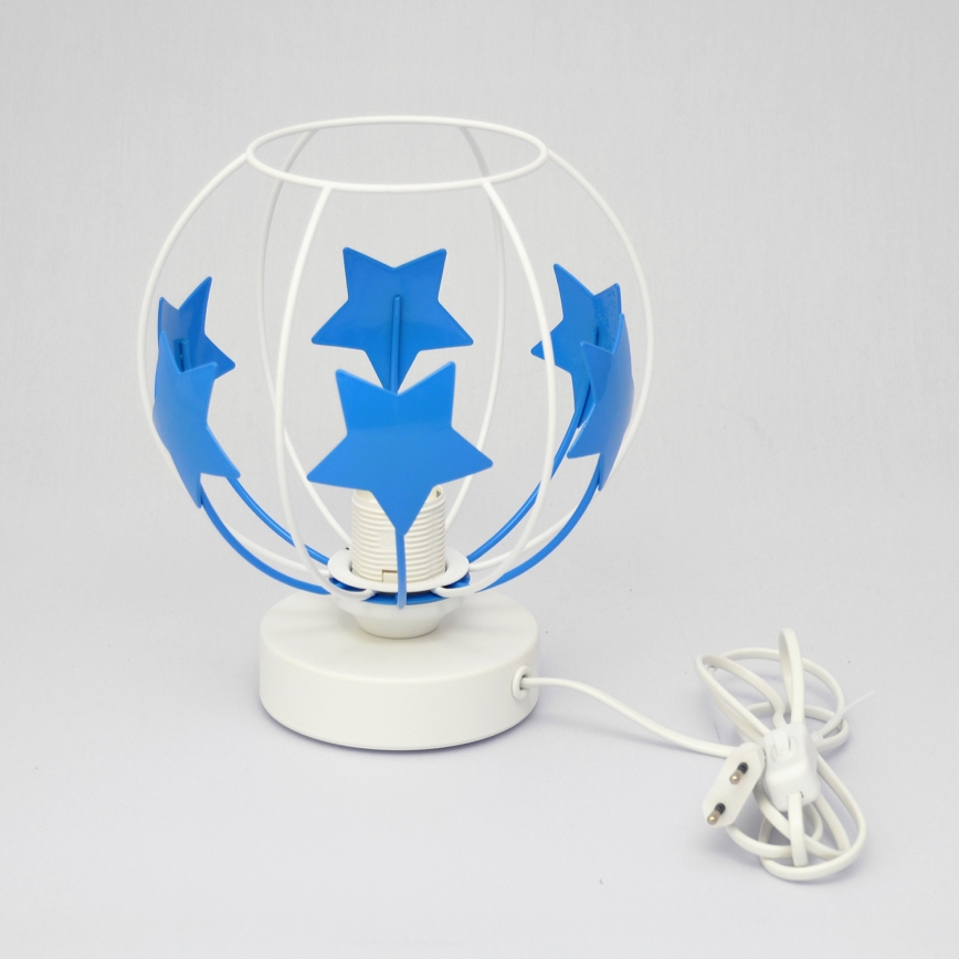 Dječja stolna lampa STARS 1xE27/15W/230V plava/bijela