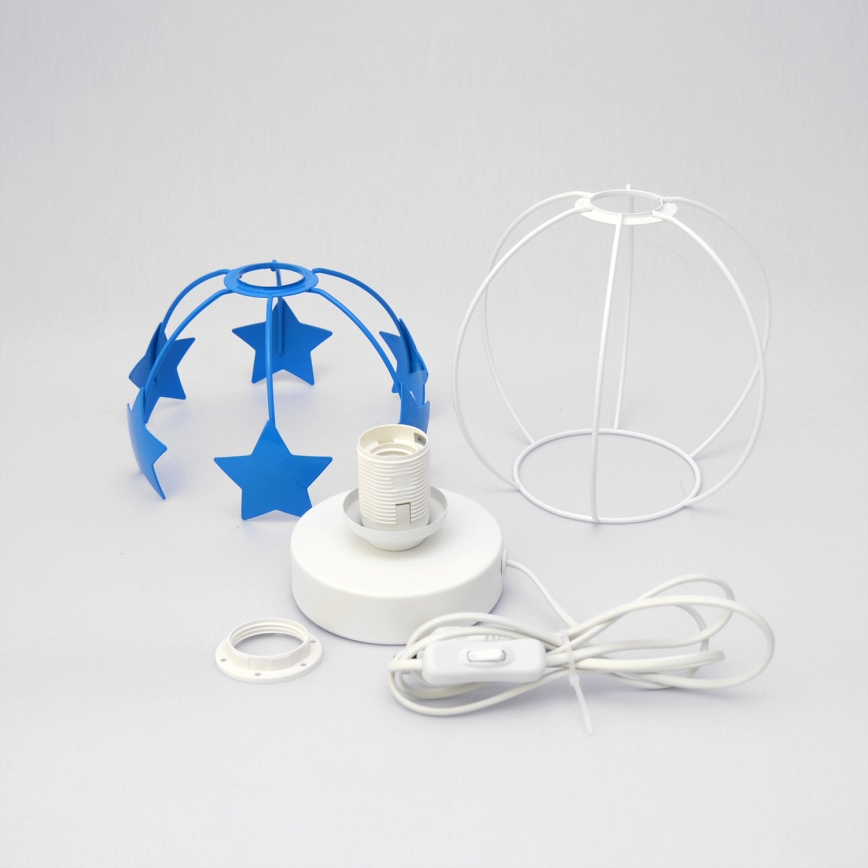 Dječja stolna lampa STARS 1xE27/15W/230V plava/bijela