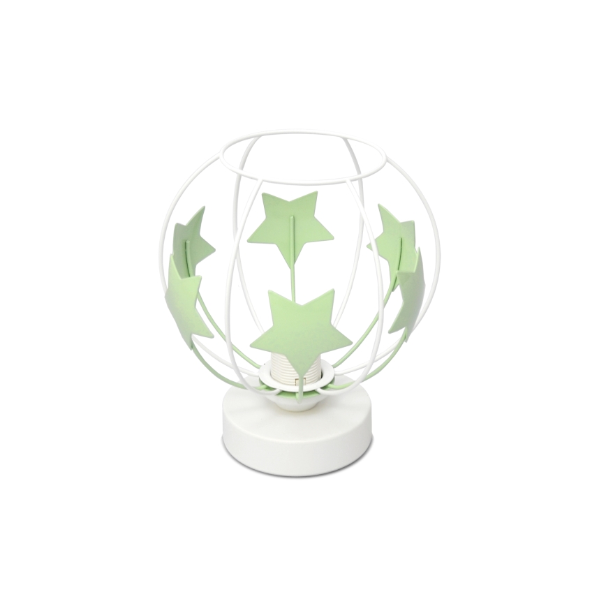 Dječja stolna lampa STARS 1xE27/15W/230V zelena/bijela