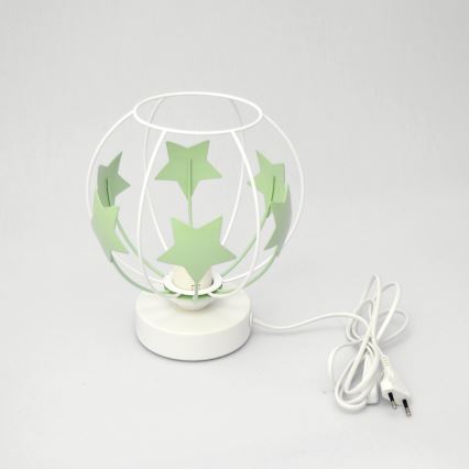 Dječja stolna lampa STARS 1xE27/15W/230V zelena/bijela