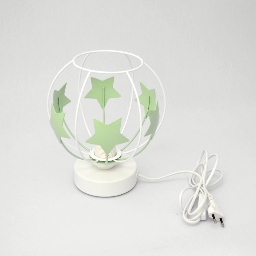 Dječja stolna lampa STARS 1xE27/15W/230V zelena/bijela