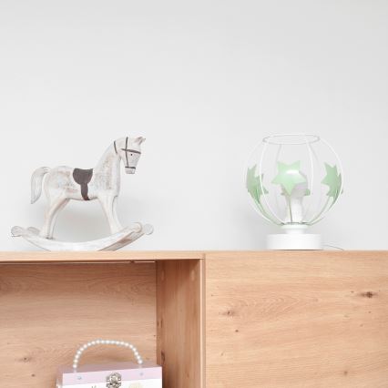 Dječja stolna lampa STARS 1xE27/15W/230V zelena/bijela