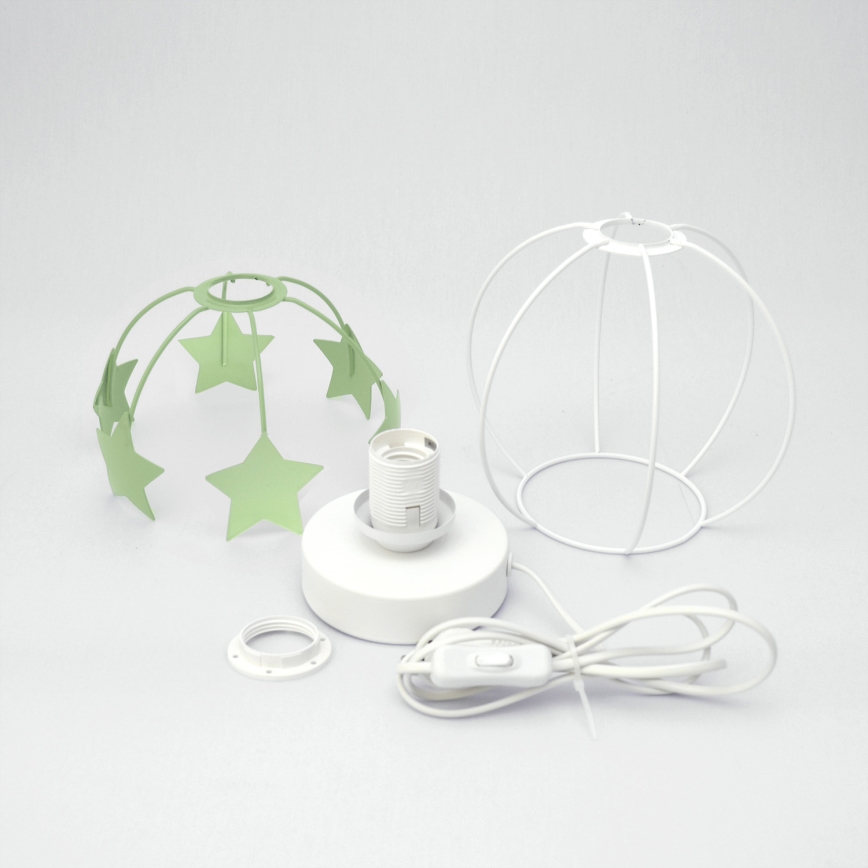 Dječja stolna lampa STARS 1xE27/15W/230V zelena/bijela