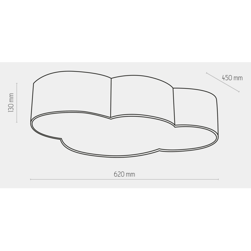 Dječja stropna svjetiljka CLOUD 4xE27/15W/230V plava